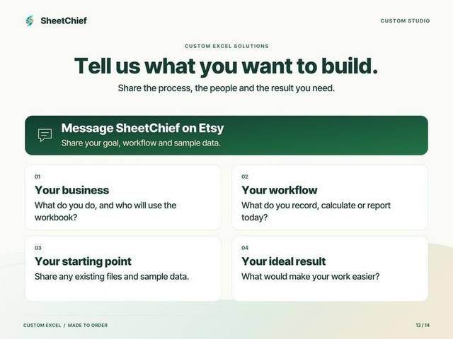 Custom Excel — Start your project