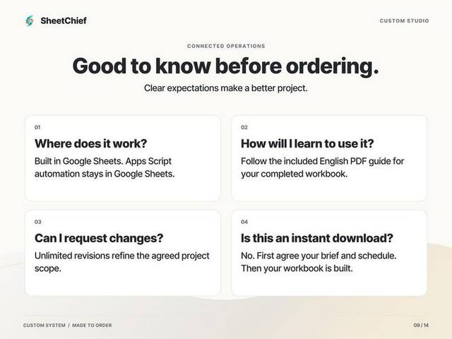 Custom System — Before you order