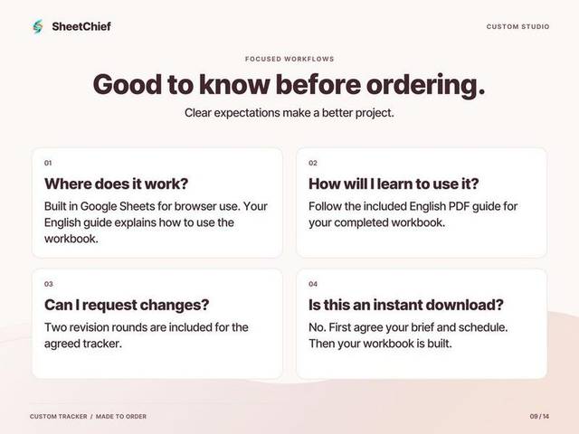 Custom Tracker — Before you order
